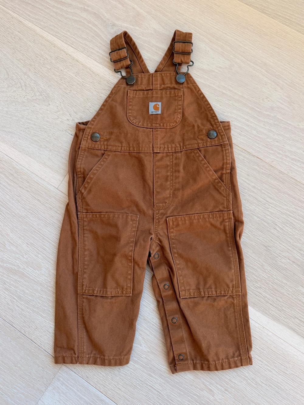 Carhartt Infant Bib Overalls Canvas Brown 100% Cotton 9mo
